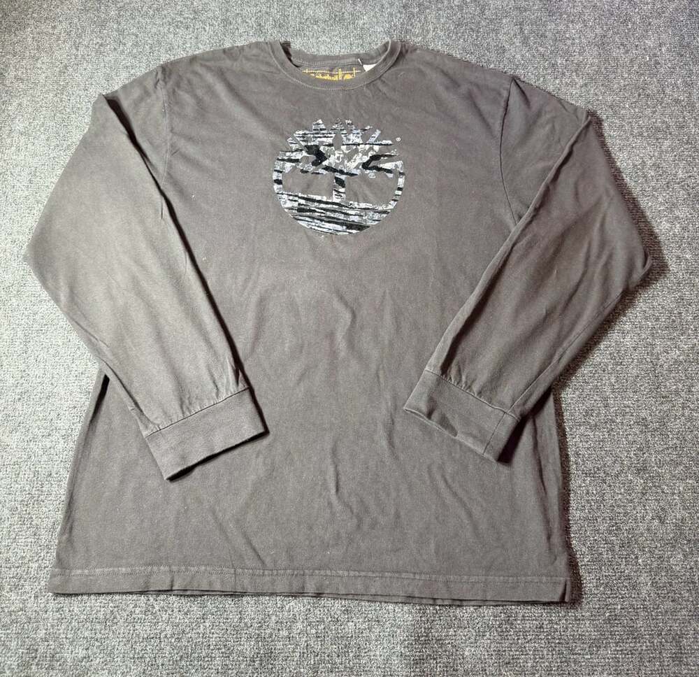 Vintage Y2K Timberland Long Sleeve T-Shirt with Large Logo Graphic Size Large